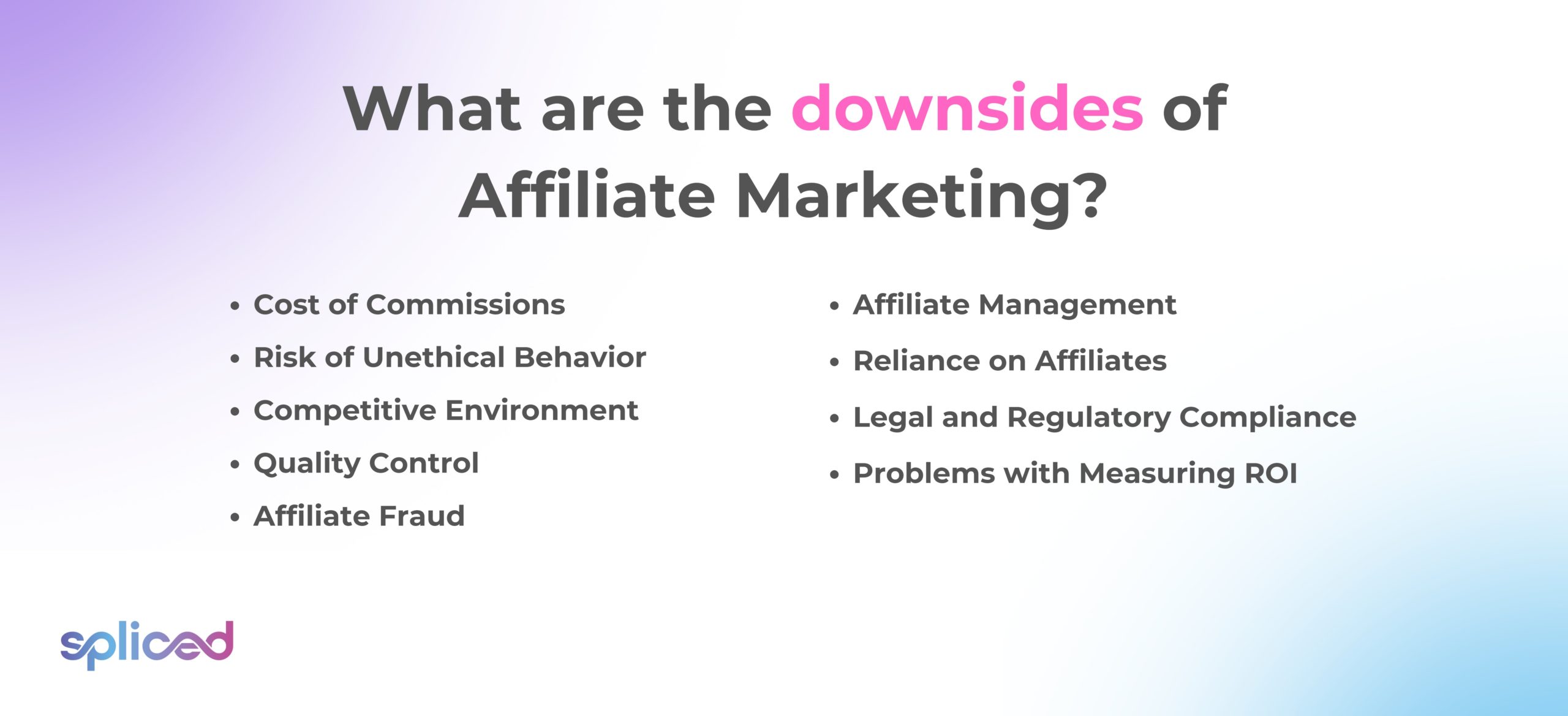 What are the downsides of Affiliate Marketing?