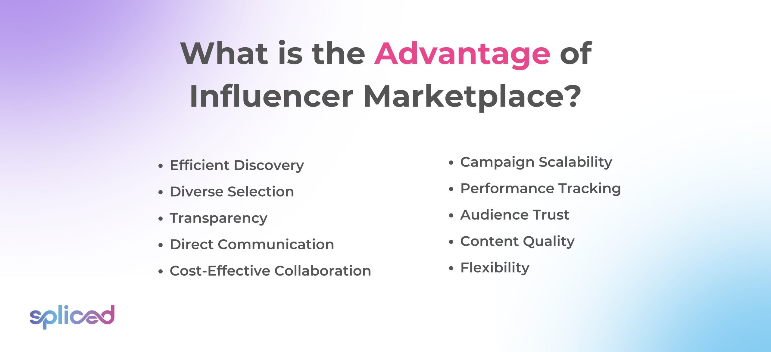 What is the Advantage of Influencer Marketplace?