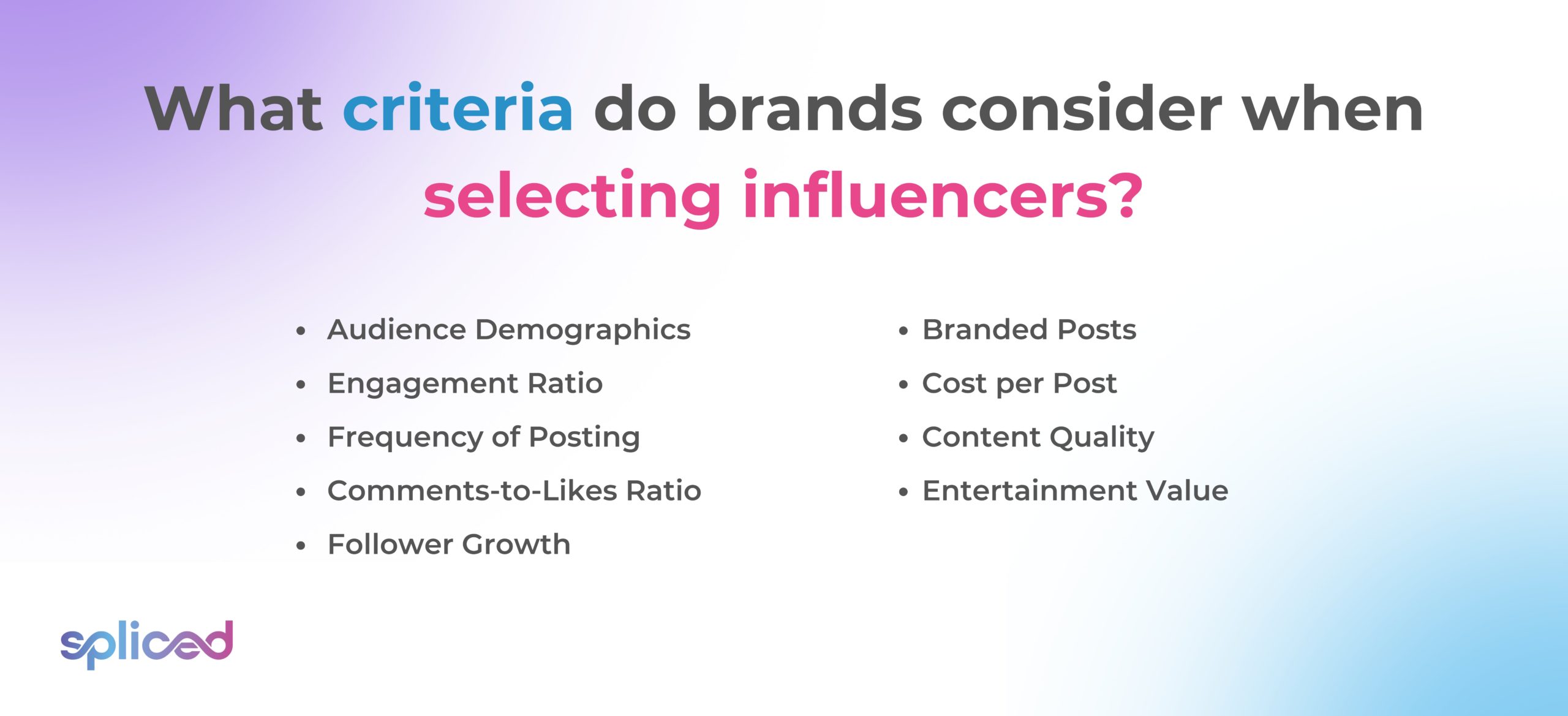 What criteria do brands consider when selecting influencers?