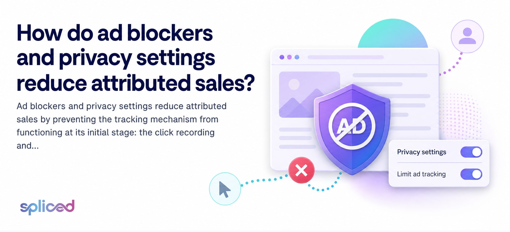 How do ad blockers and privacy settings reduce attributed sales?