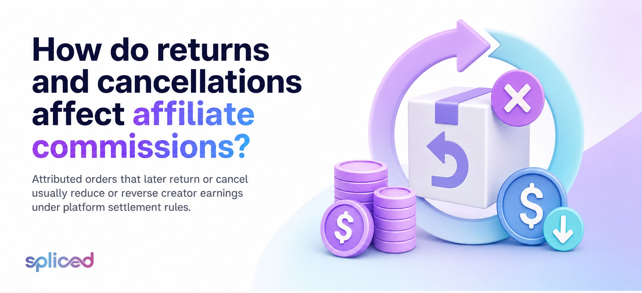 How do returns and cancellations affect affiliate commissions?